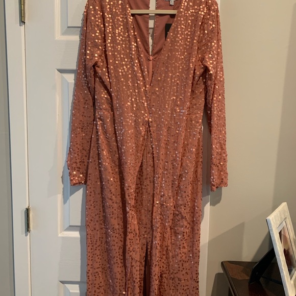 Long Sequins gown! Mauve/dark pink size XL - Picture 5 of 6